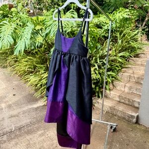 PLEIADES DESIGNS BLACK AND PURPLE GIRLS DRESS - Size 8